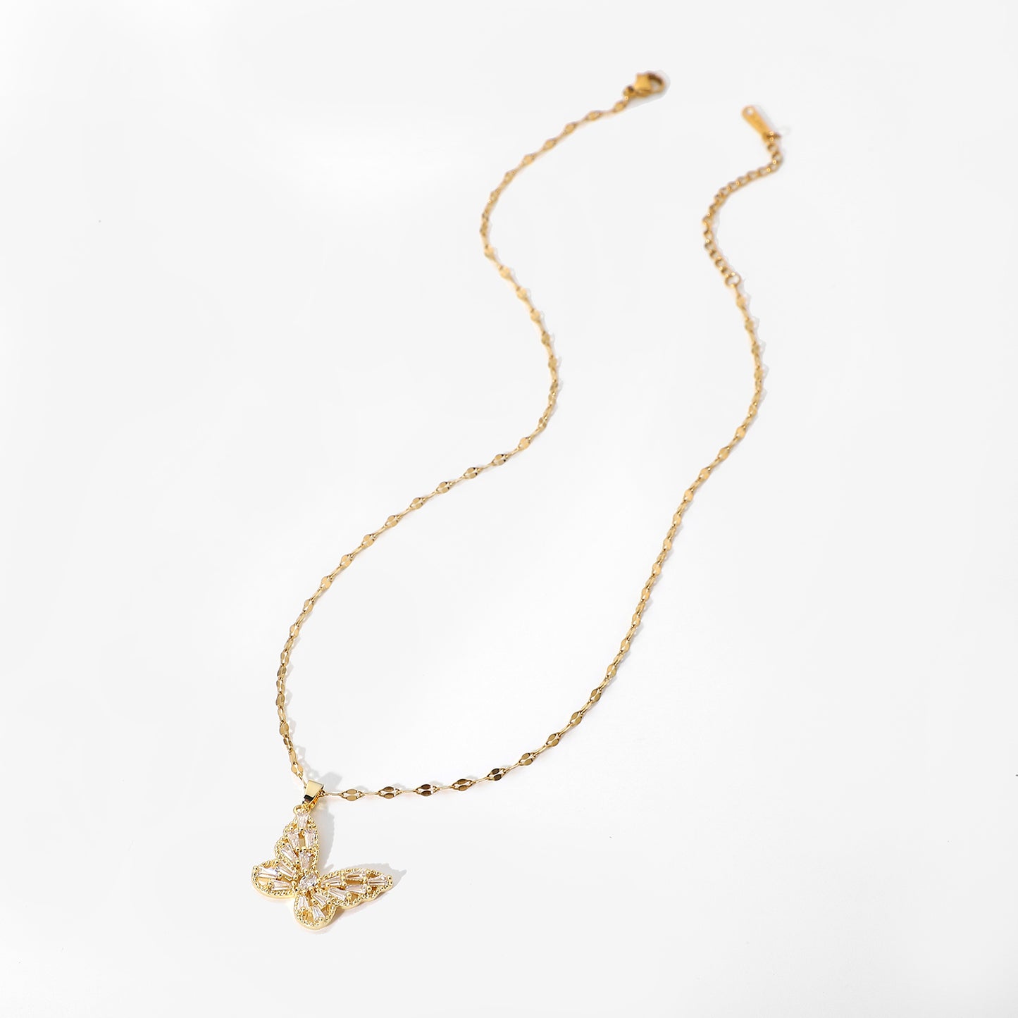 18k gold plated luxurious high end butterfly necklace