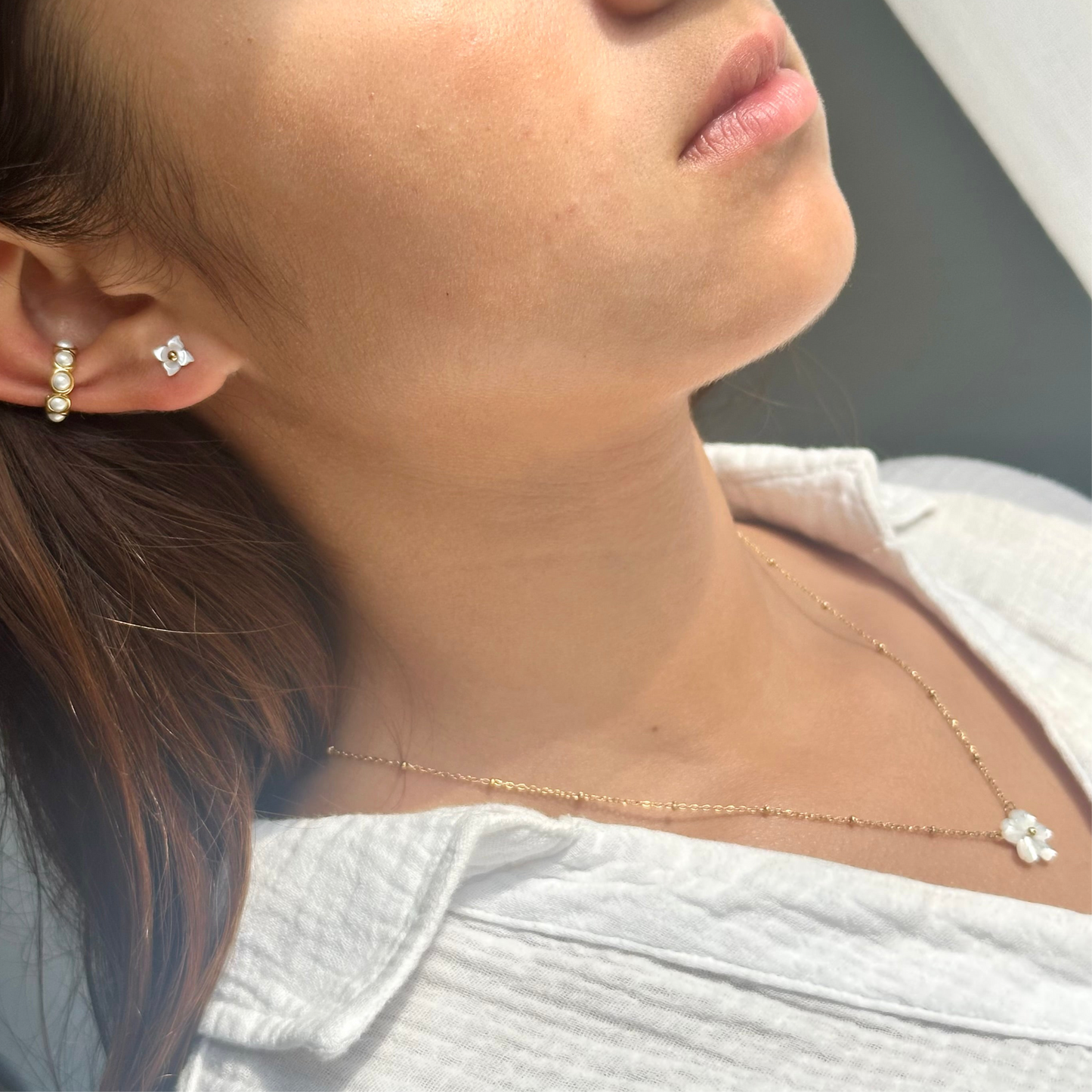 18k gold plated flower pendant necklace