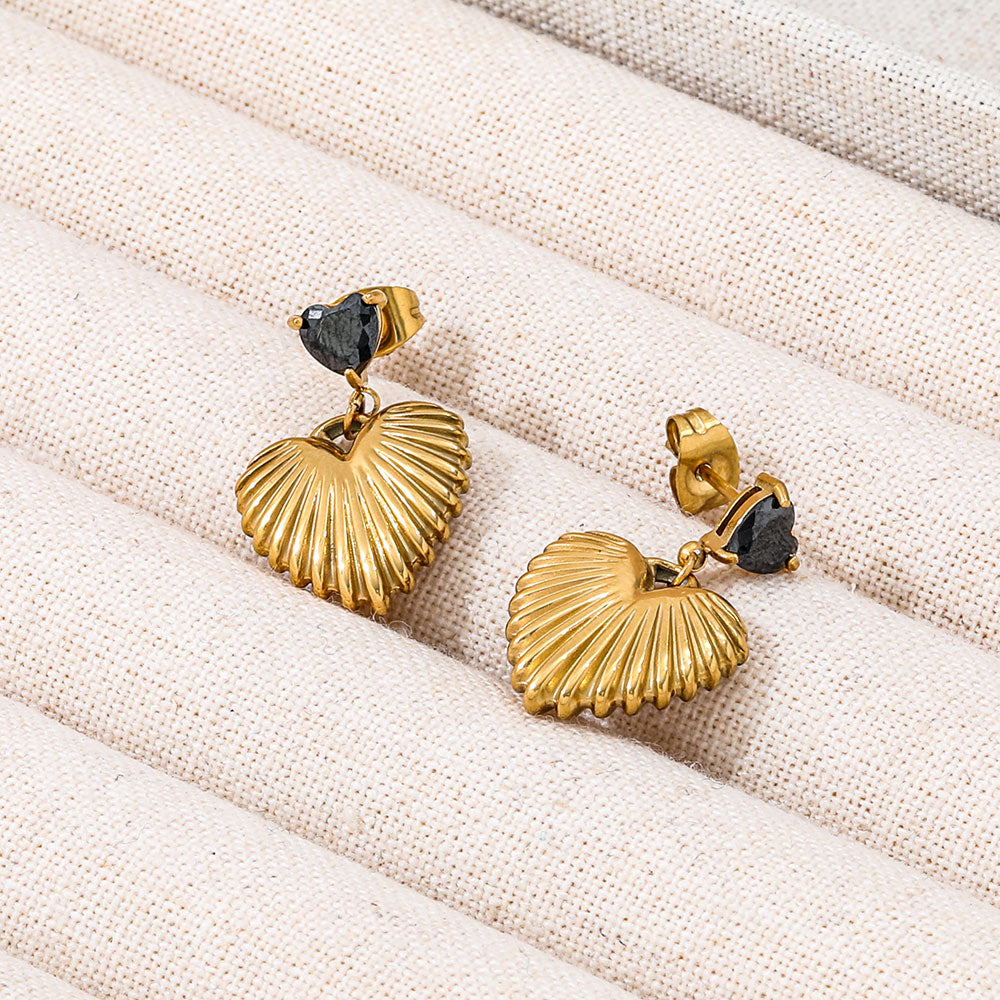 Statement heart shape earrings
