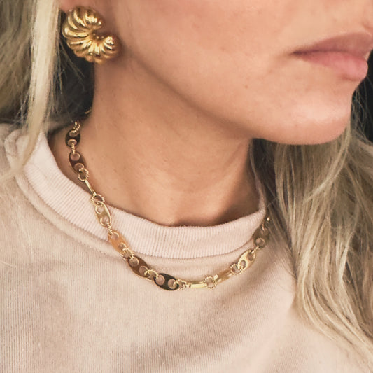 18k gold plated statement choker