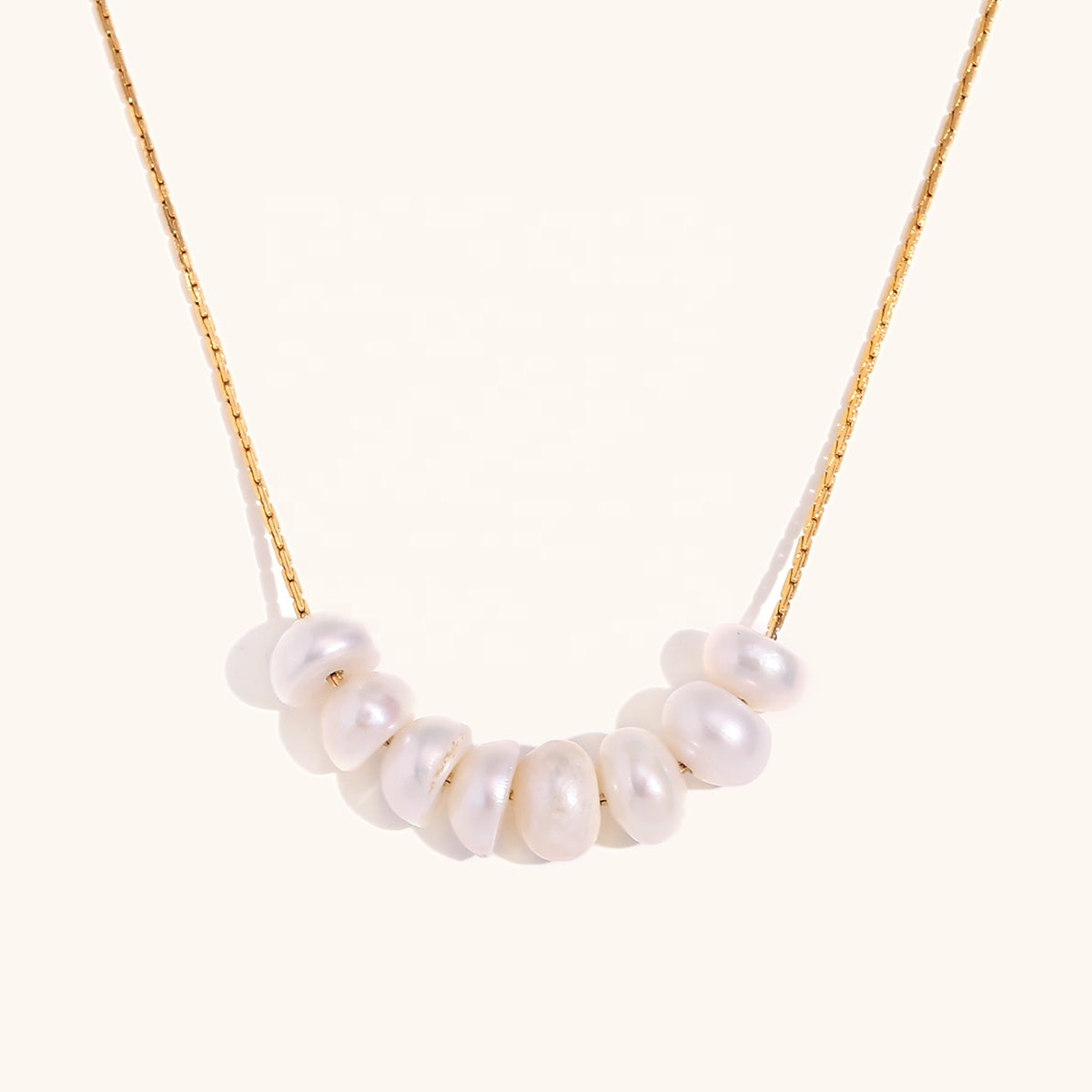 18k gold plated pearl necklace