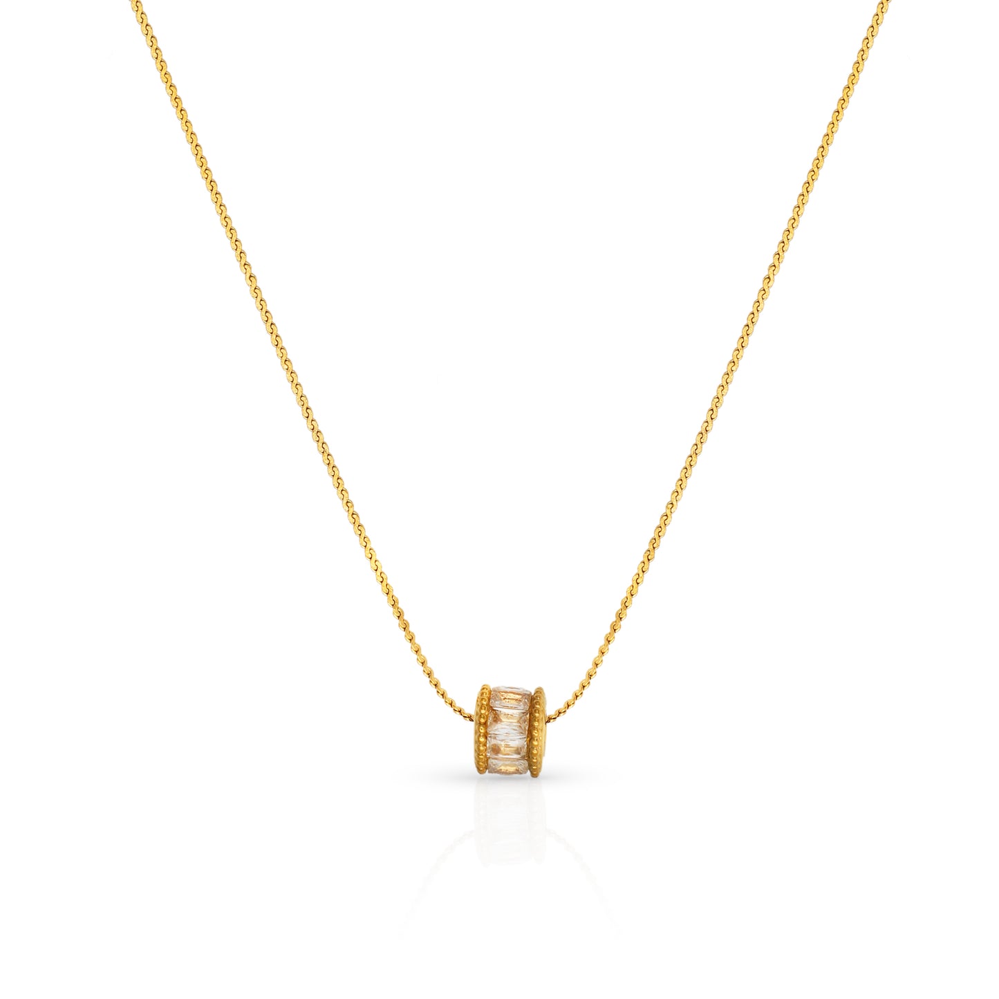 18k gold plated dainty zircon necklace