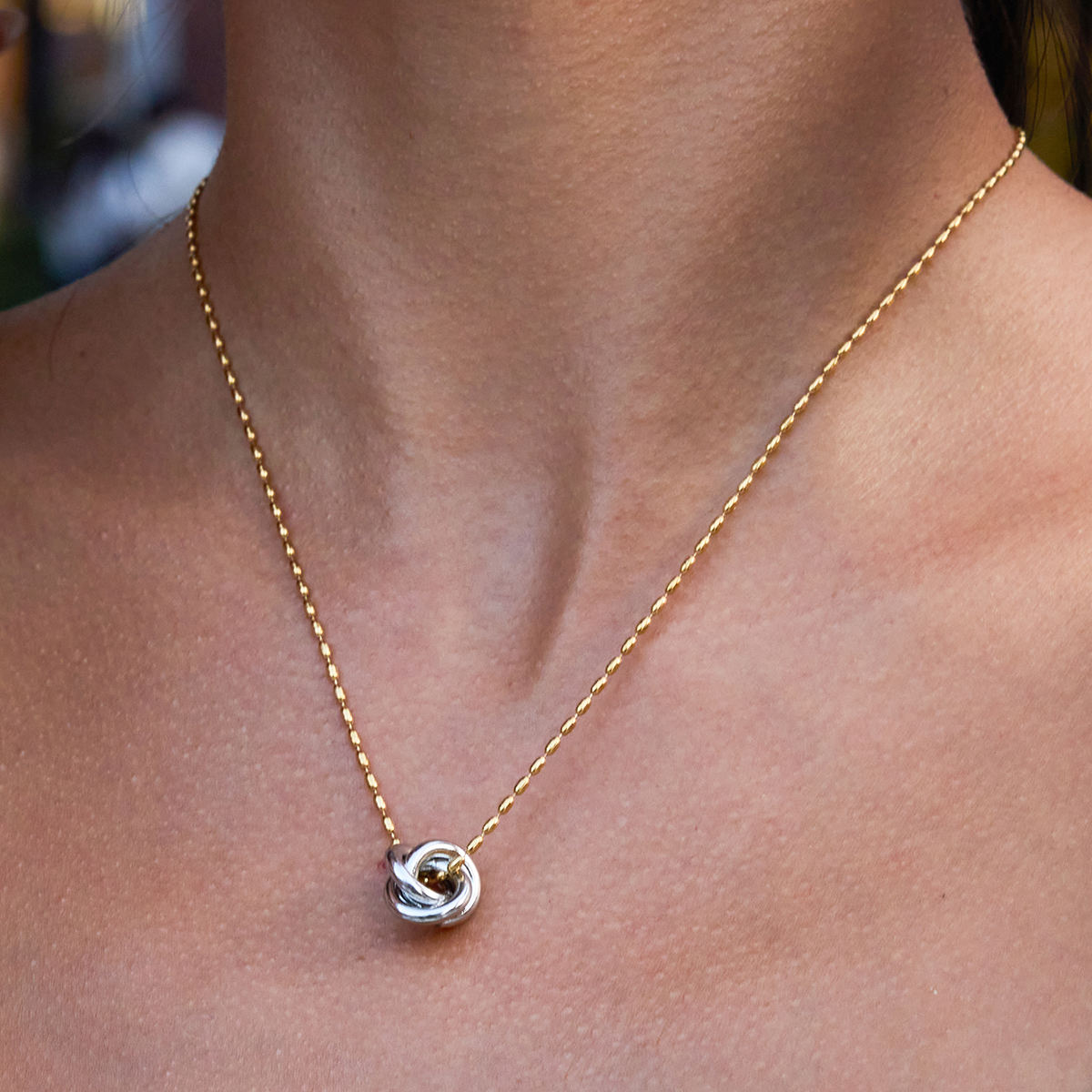 Two Tone Knot Necklace