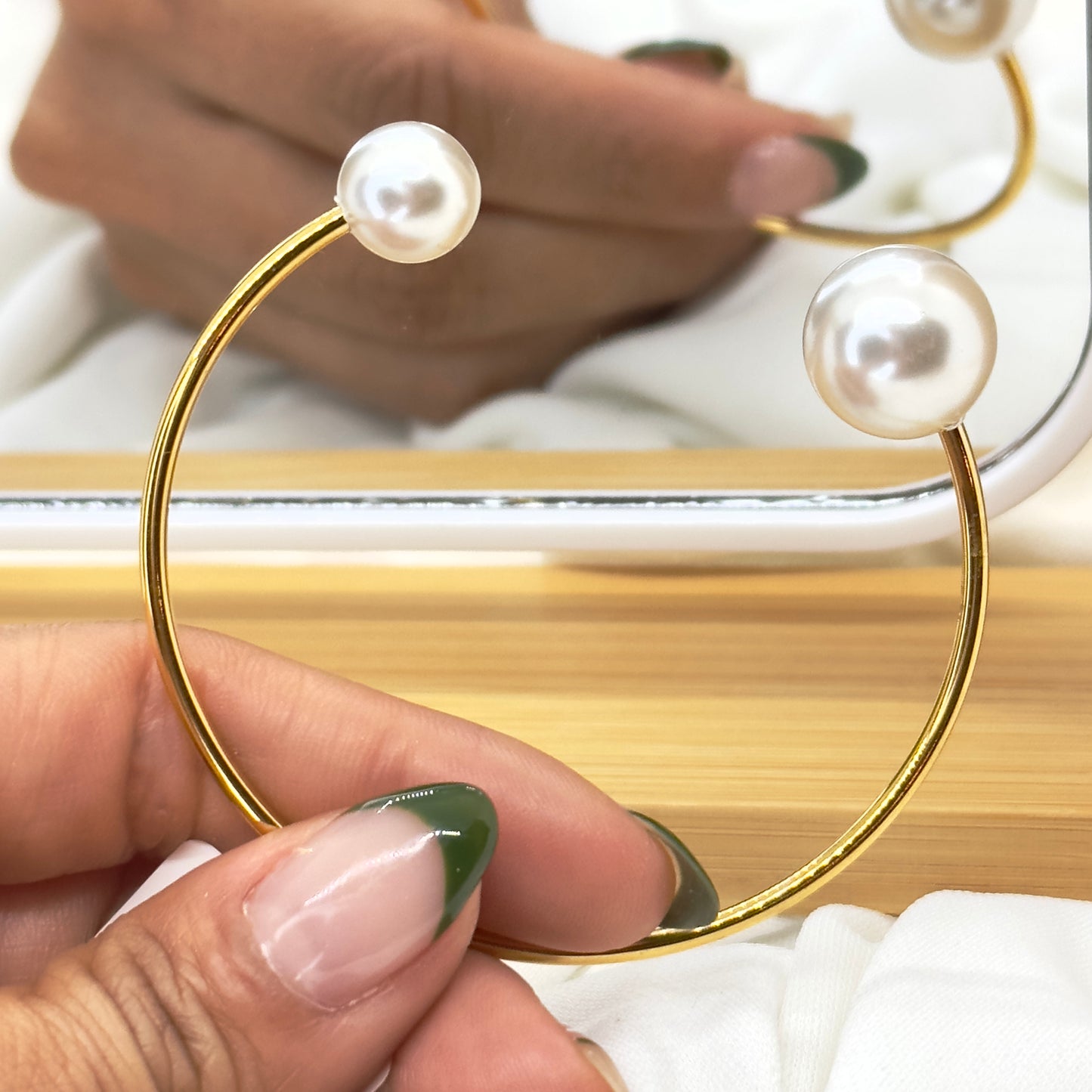 Pearl Bangle Bracelet