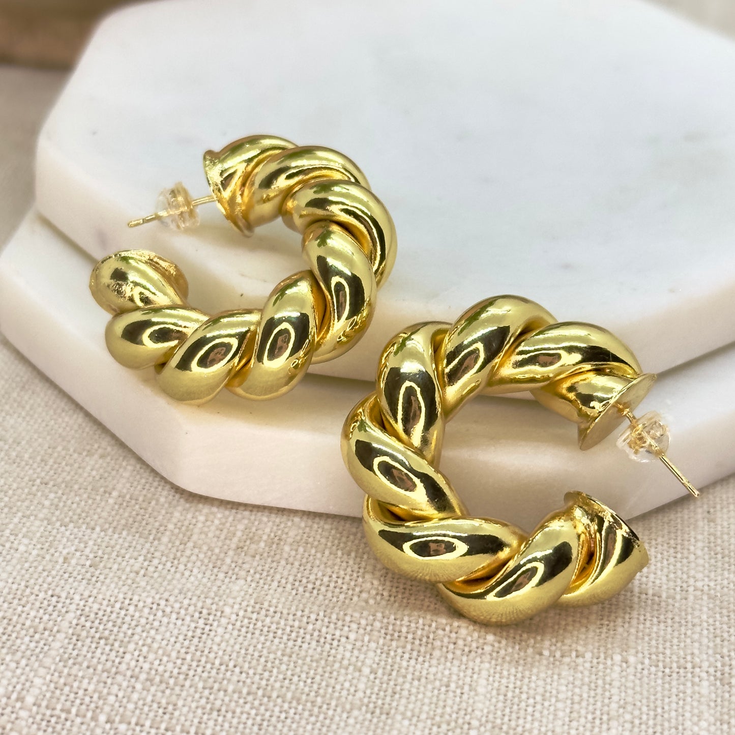 Chunky Twisted Hoop Earring