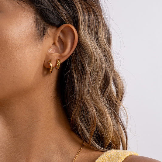 Braided Huggie Hoops