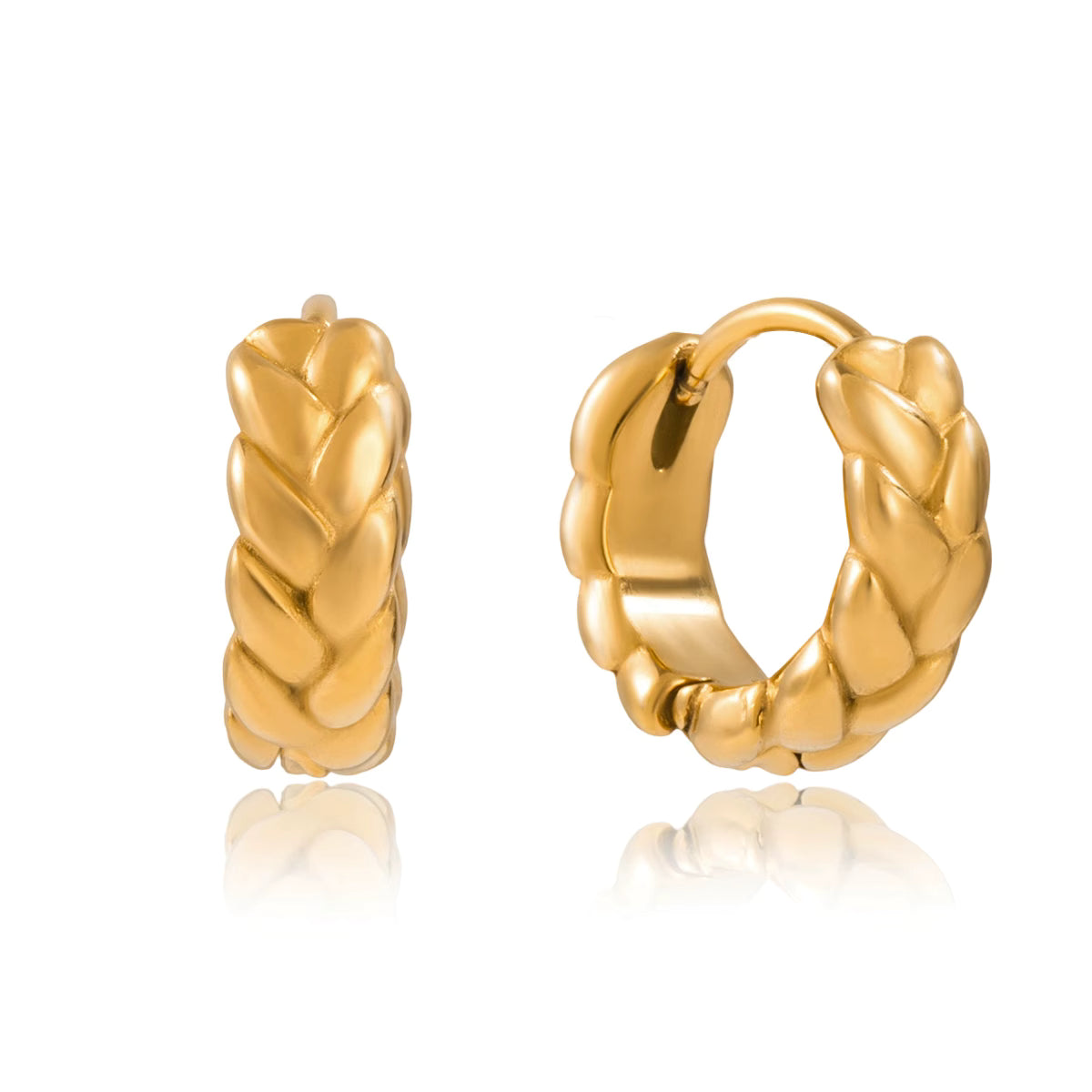 Braided Huggie Hoops