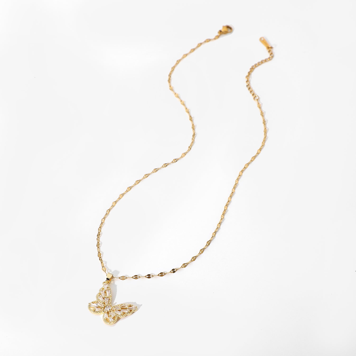 18k gold plated luxurious high end butterfly necklace