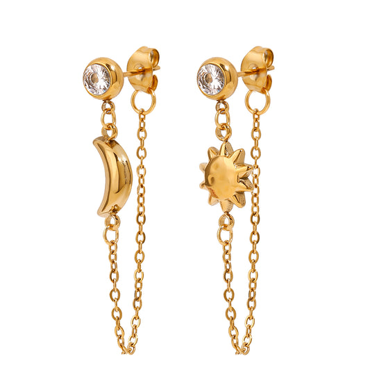 18k gold plated chain earrings