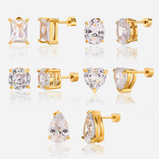 Rhinestone Stud Earrings