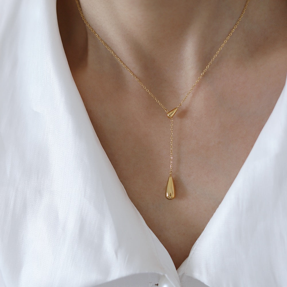 Double Drop Pendant Necklace