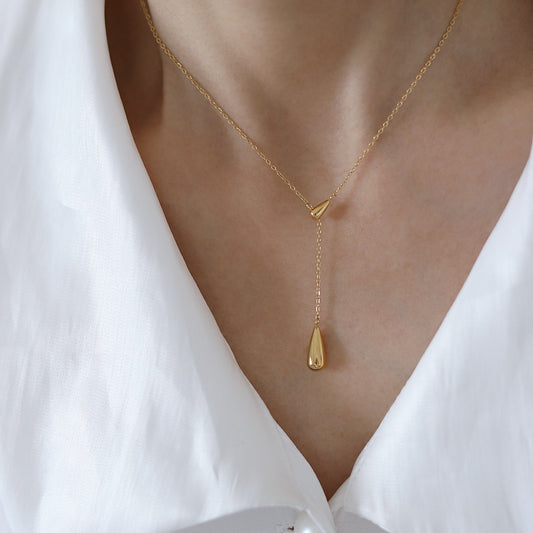 Double Drop Pendant Necklace