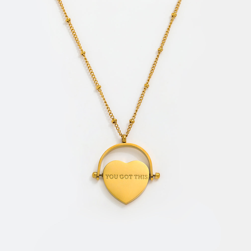 Inspirational necklace with motivating words