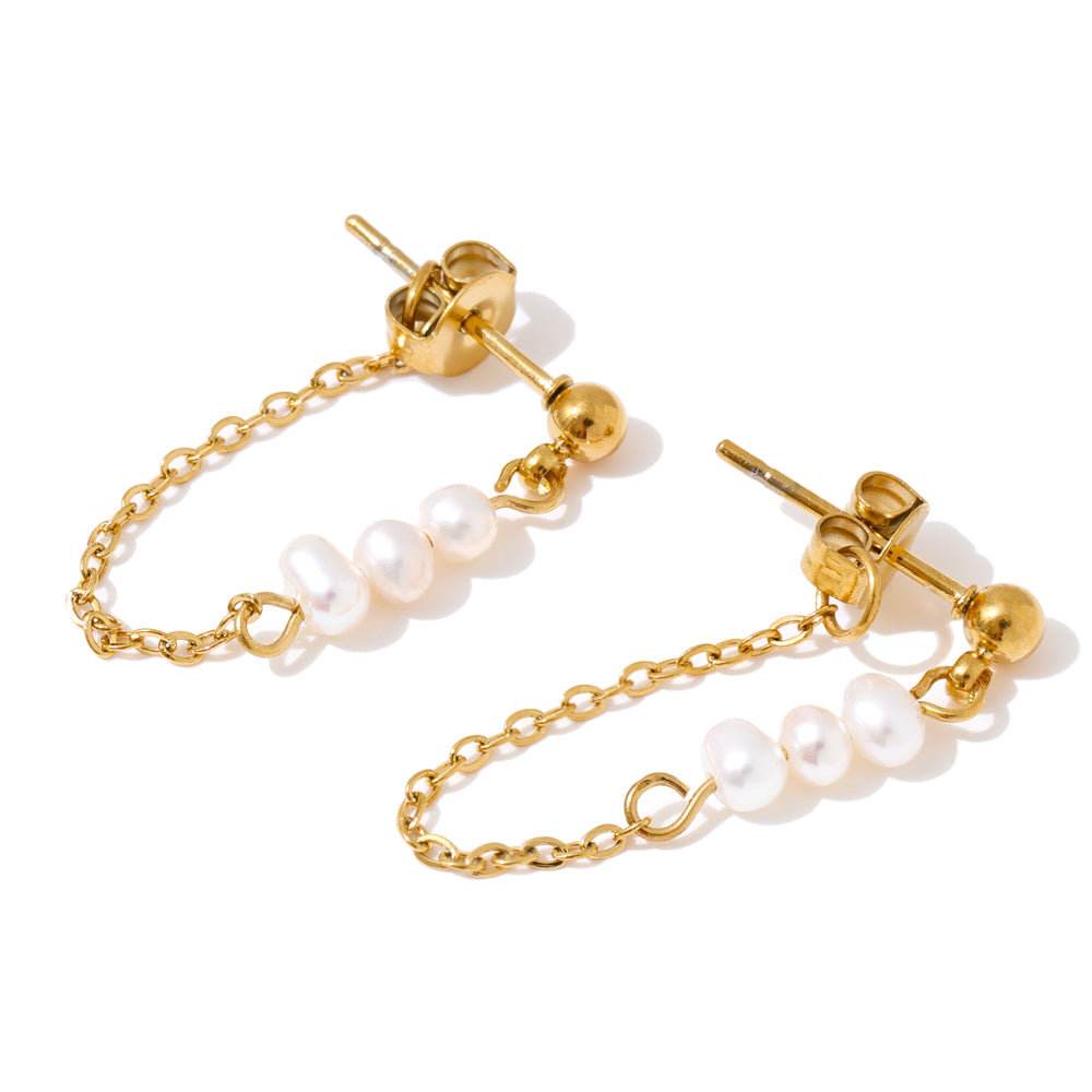 Pearl Chain Earrings