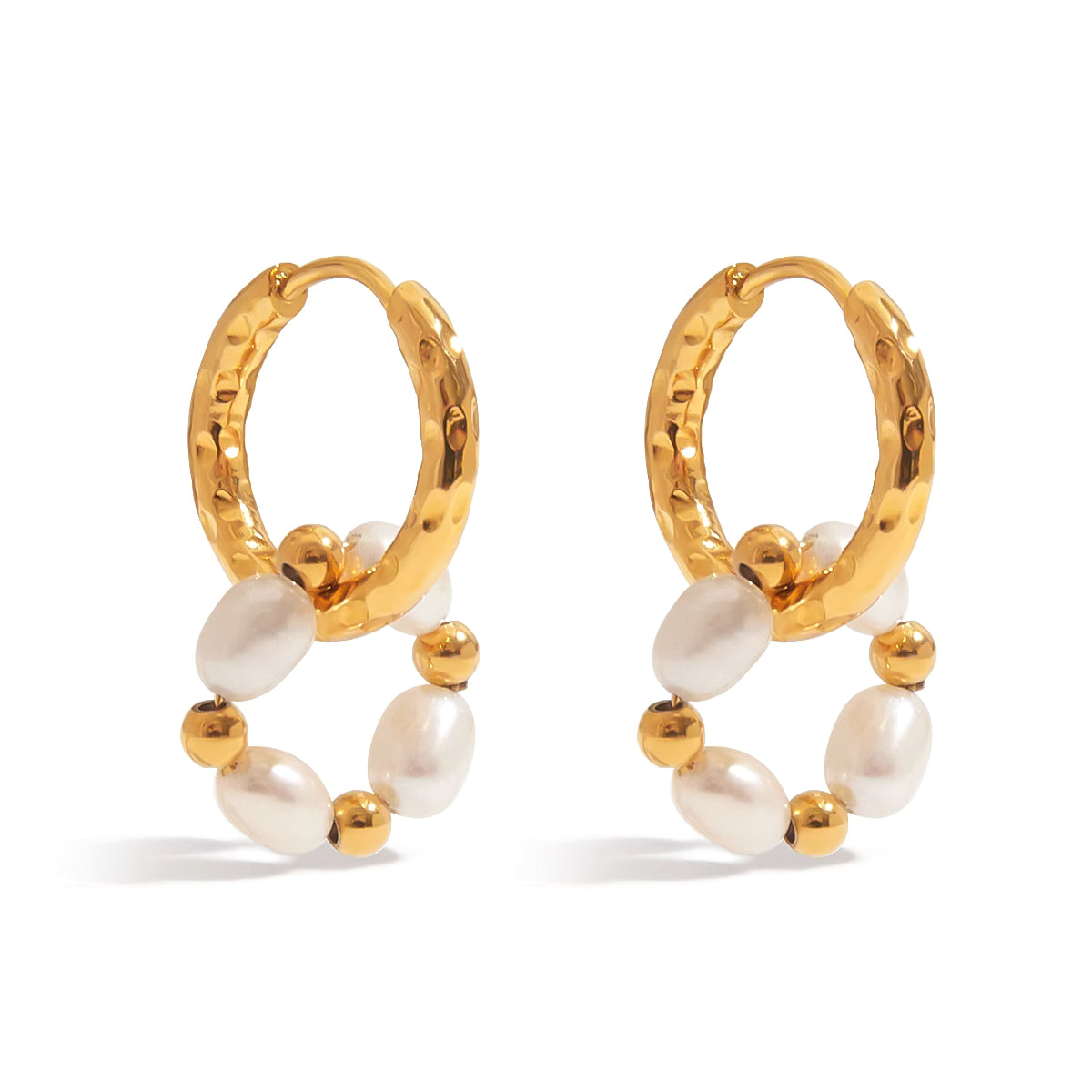 Gracie Pearl Hoop Earrings