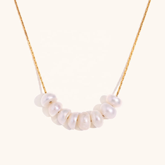 18k gold plated pearl necklace