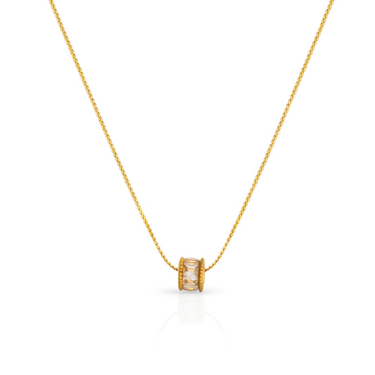 18k gold plated dainty zircon necklace
