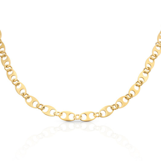 18k gold plated bold link chain choker