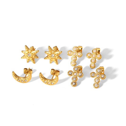 Moon Stud Earrings
