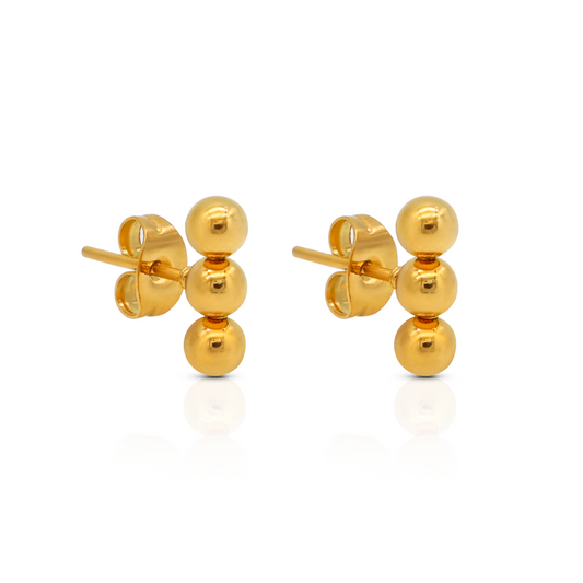 Trinity Bead Stud Earrings