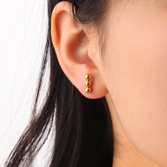 Trinity Bead Stud Earrings
