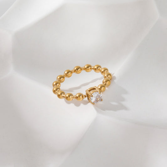 18k gold plated beaded ring 