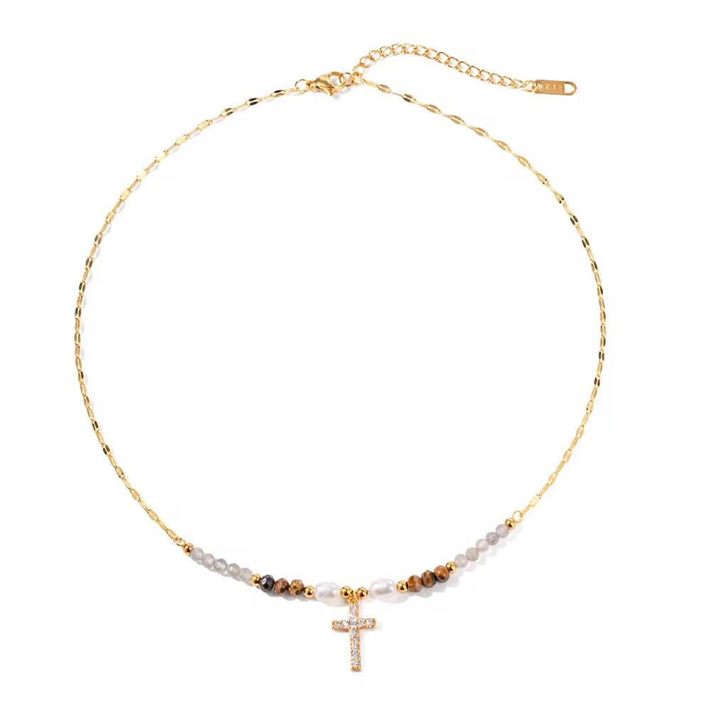 Luke 1:45 Cross Necklace
