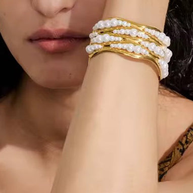 Pearl Bangle Bracelet