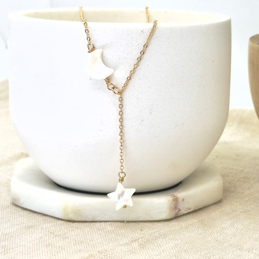 Moon & Star Nacre Necklace